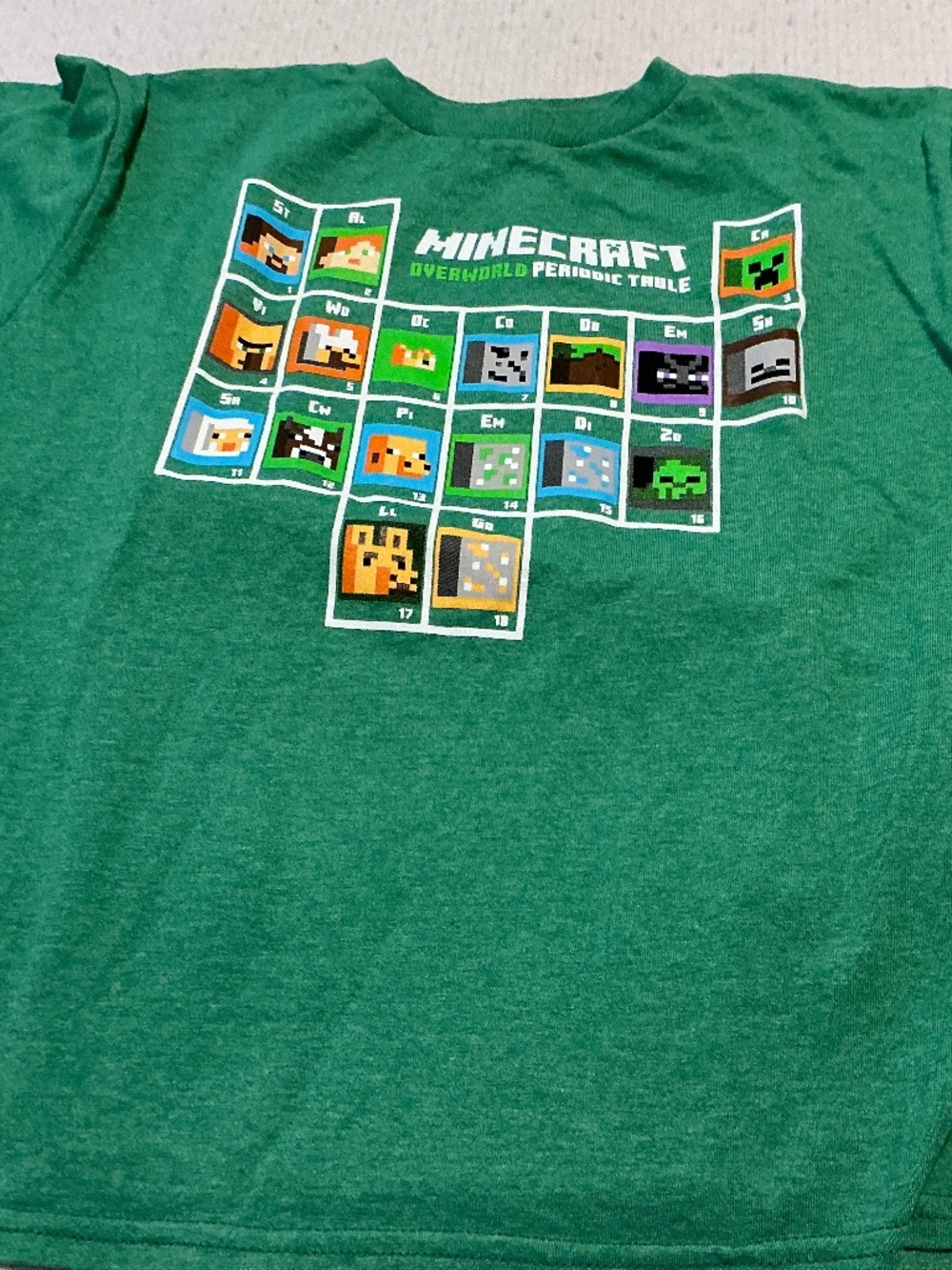 Minecraft Periodic Table Tshirt Graphic